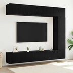 Meuble TV Suspendu Original Effet Béton - 3 Pièces-Mon Meuble TV-Chêne noir-100 cm-5-23