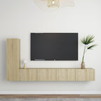Meuble TV Suspendu Original Effet Béton - 3 Pièces-Mon Meuble TV-Chêne sonoma-100 cm-3-10