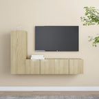 Meuble TV Suspendu Original Effet Béton - 3 Pièces-Mon Meuble TV-Chêne sonoma-60 cm-3-9