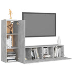 Meuble TV Suspendu Original Effet Béton - 3 Pièces-Mon Meuble TV-Gris béton-60 cm-3-3