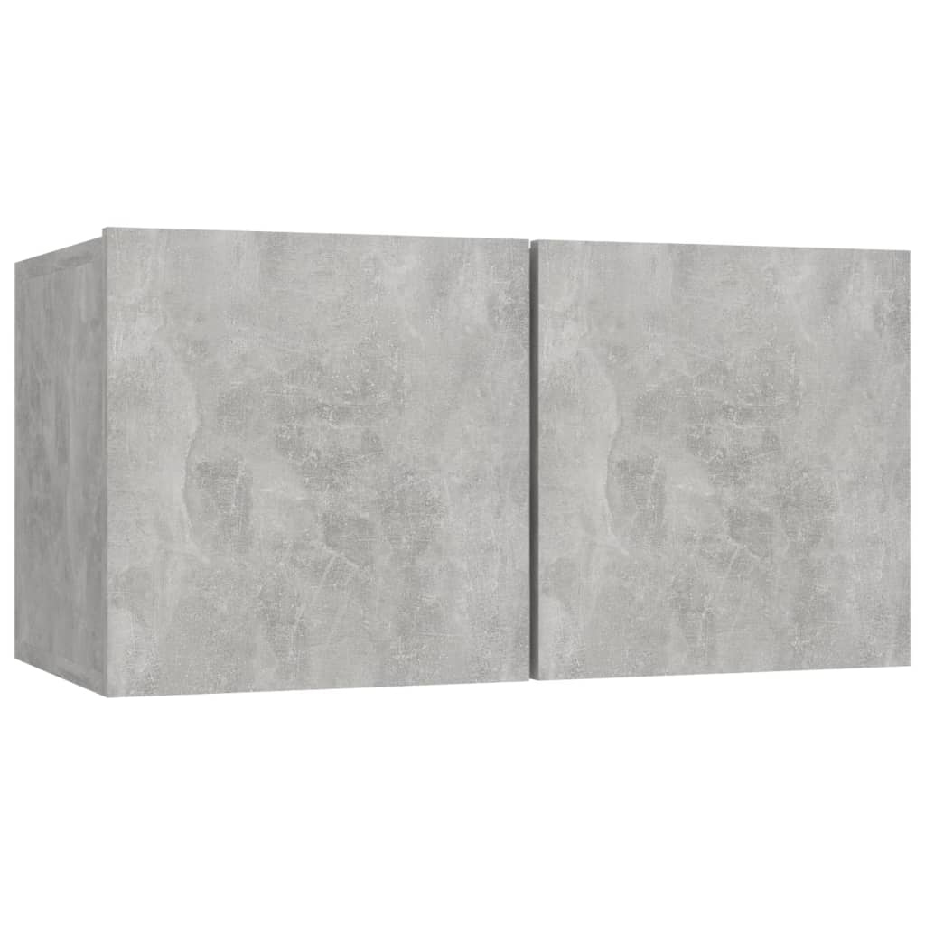 Meuble TV Suspendu Original Effet Béton - 3 Pièces-Mon Meuble TV-Gris béton-60 cm-3-4