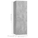 Meuble TV Suspendu Original Effet Béton - 3 Pièces-Mon Meuble TV-Gris béton-60 cm-3-7