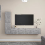 Meuble TV Suspendu Original Effet Béton - 3 Pièces-Mon Meuble TV-Gris béton-80 cm-4-17