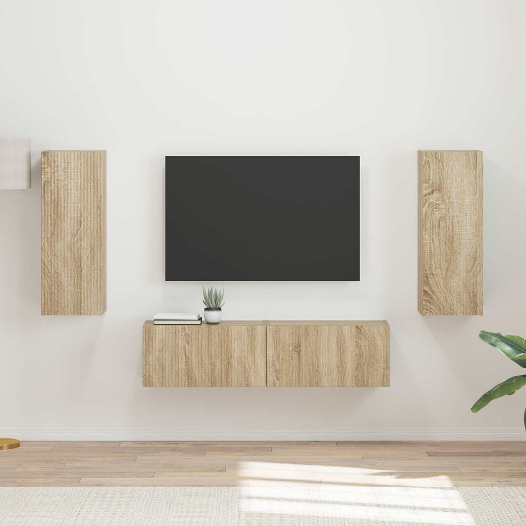 Meuble TV Suspendu Salon Effet Chêne Sonoma - 2 Portes-Mon Meuble TV-2