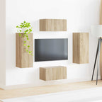 Meuble TV Suspendu Salon Effet Chêne Sonoma - 2 Portes-Mon Meuble TV-4