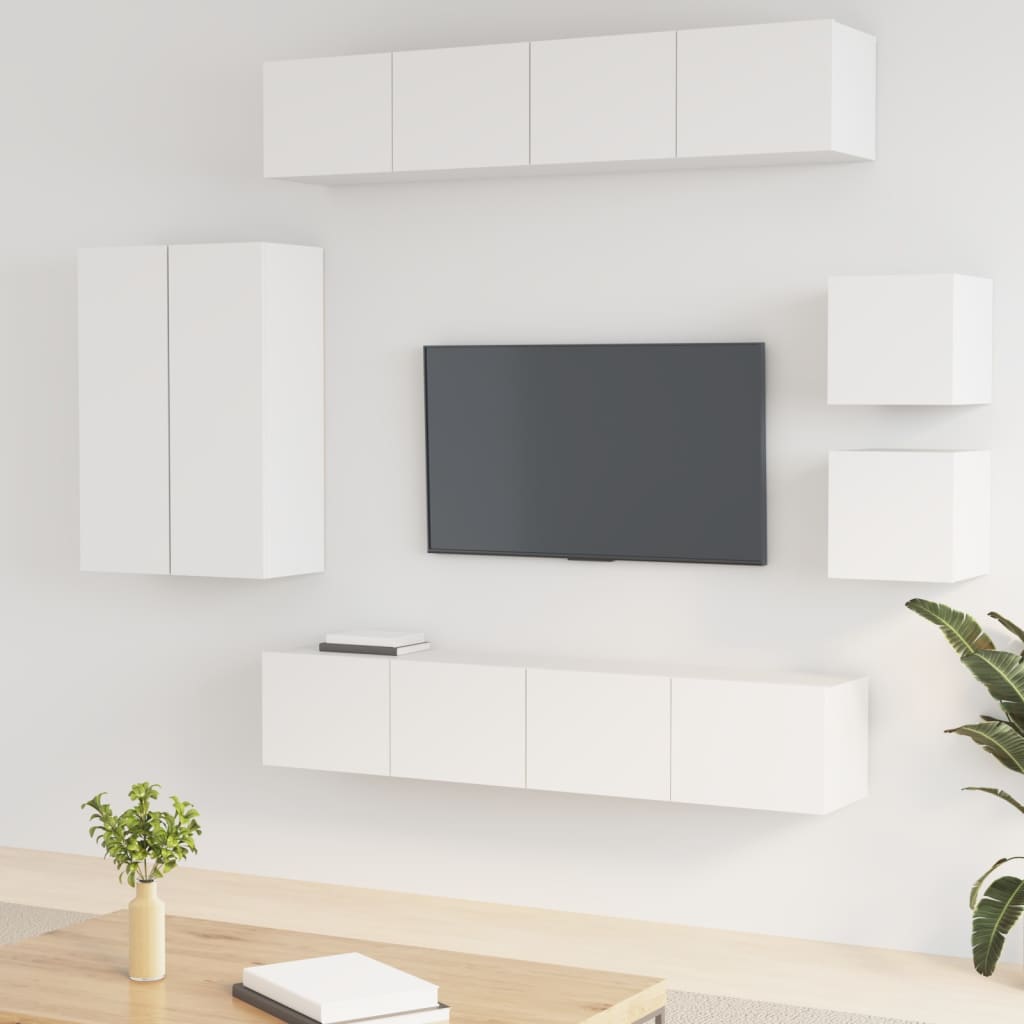 Meuble TV Suspendu Scandinave Blanc - 8 Pièces-Mon Meuble TV-Blanc-2