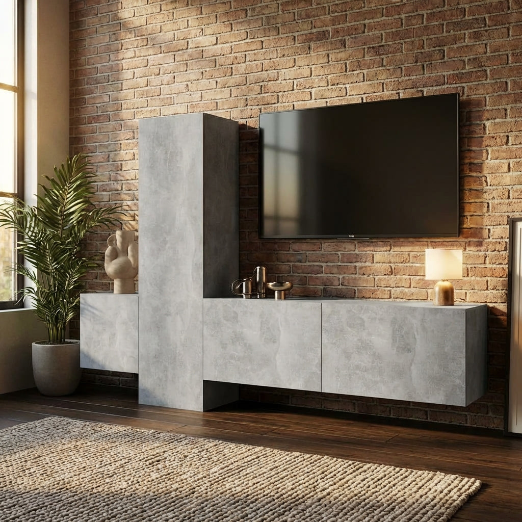 meuble-tv-suspendu-style-industriel-effet-beton-3-pieces-decor
