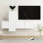 Meuble TV Suspendu Style Industriel Effet Béton - 3 Pièces-Mon Meuble TV-Blanc-80 cm-1-13