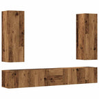 Meuble TV Suspendu Style Industriel Effet Béton - 3 Pièces-Mon Meuble TV-Vieux bois-160 cm-1-16
