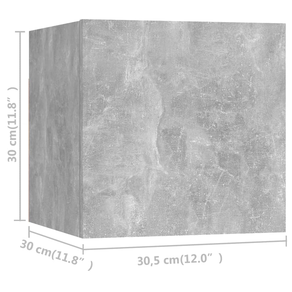 Meuble TV Suspendu Style Industriel Effet Béton - 3 Pièces-Mon Meuble TV-Vieux bois-80 cm-1-12