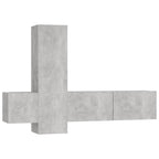 Meuble TV Suspendu Style Industriel Effet Béton - 3 Pièces-Mon Meuble TV-Vieux bois-80 cm-1-2