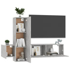 Meuble TV Suspendu Style Industriel Effet Béton - 3 Pièces-Mon Meuble TV-Vieux bois-80 cm-1-3