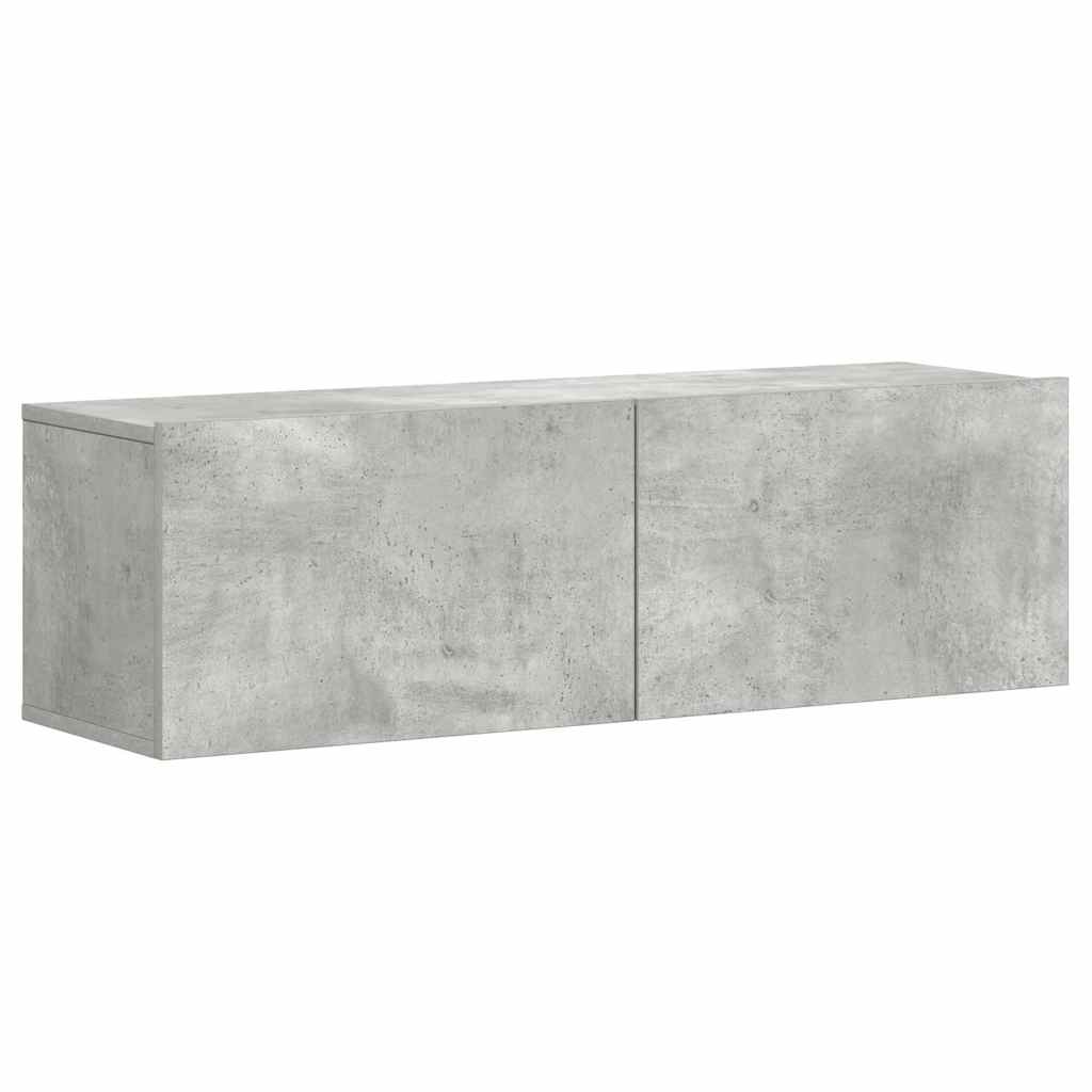 Meuble TV Suspendu Style Industriel Effet Béton - 3 Pièces-Mon Meuble TV-Vieux bois-80 cm-1-4