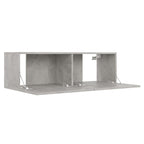 Meuble TV Suspendu Style Industriel Effet Béton - 3 Pièces-Mon Meuble TV-Vieux bois-80 cm-1-7