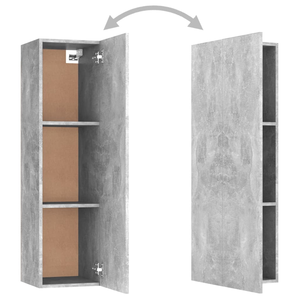 Meuble TV Suspendu Style Industriel Effet Béton - 3 Pièces-Mon Meuble TV-Vieux bois-80 cm-1-8