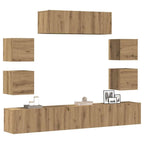 Meuble TV Suspendu XXL Effet Vieux Bois - 7 Pièces-Mon Meuble TV-Chêne artisanal-100 cm-16