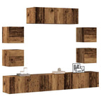 Meuble TV Suspendu XXL Effet Vieux Bois - 7 Pièces-Mon Meuble TV-Vieux bois-100 cm-3