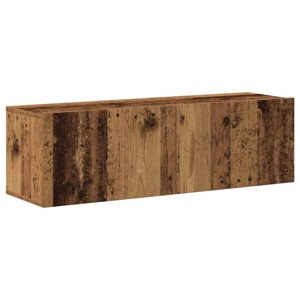 Meuble TV Suspendu XXL Effet Vieux Bois - 7 Pièces-Mon Meuble TV-Vieux bois-80 cm-6