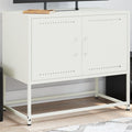 Meuble TV Tout Blanc en Acier - 68,5 cm-Mon Meuble TV-Blanc-1-1