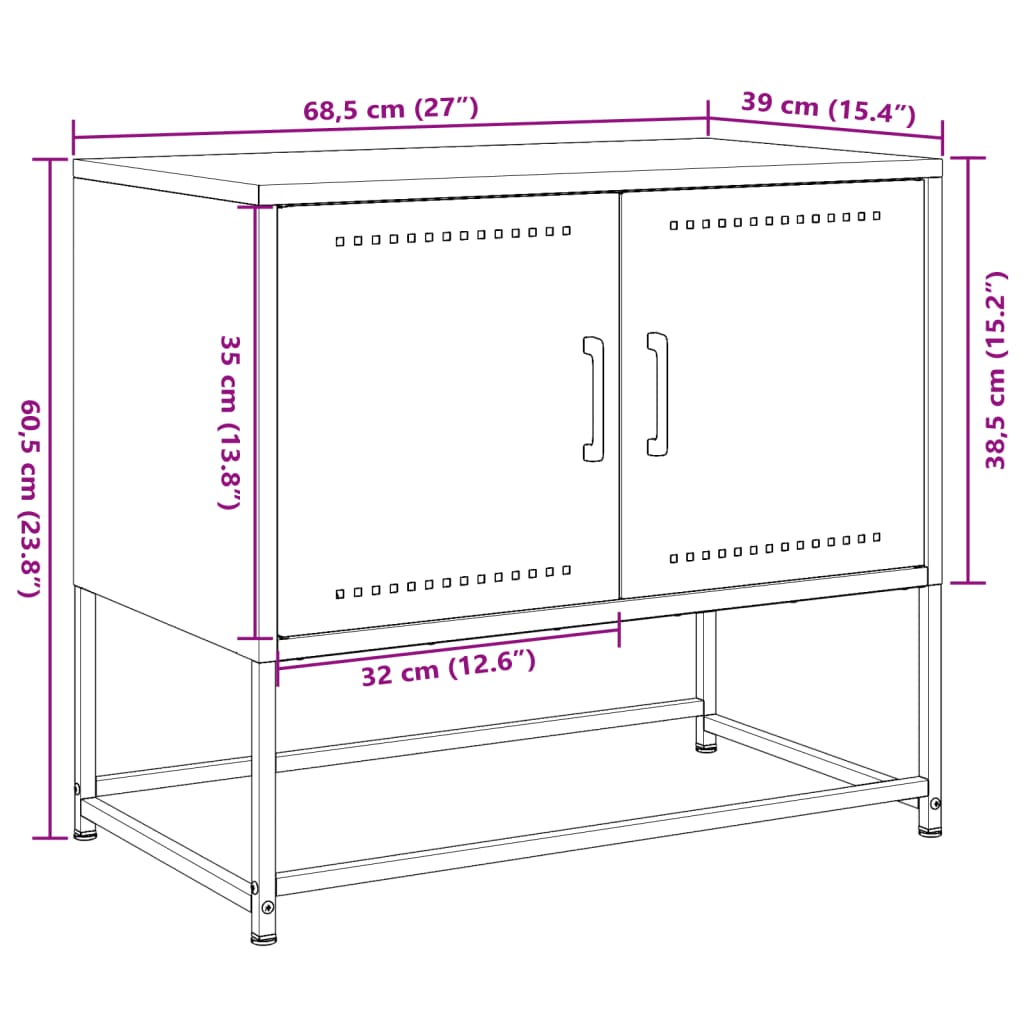Meuble TV Tout Blanc en Acier - 68,5 cm-Mon Meuble TV-Jaune-1-12