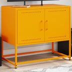 Meuble TV Tout Blanc en Acier - 68,5 cm-Mon Meuble TV-Jaune-1-15