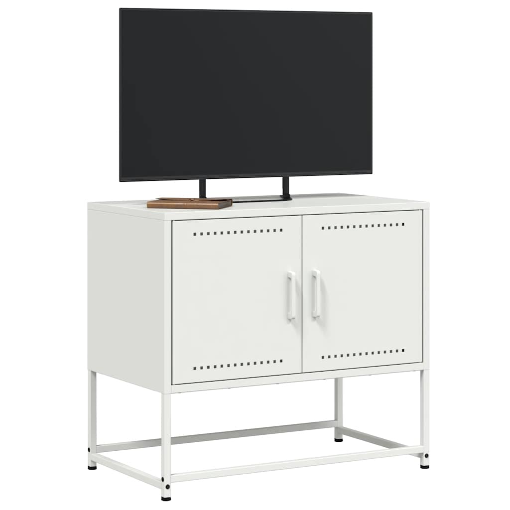 Meuble TV Tout Blanc en Acier - 68,5 cm-Mon Meuble TV-Jaune-1-4