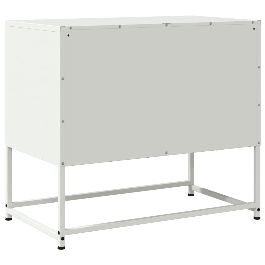 Meuble TV Tout Blanc en Acier - 68,5 cm-Mon Meuble TV-Jaune-1-8