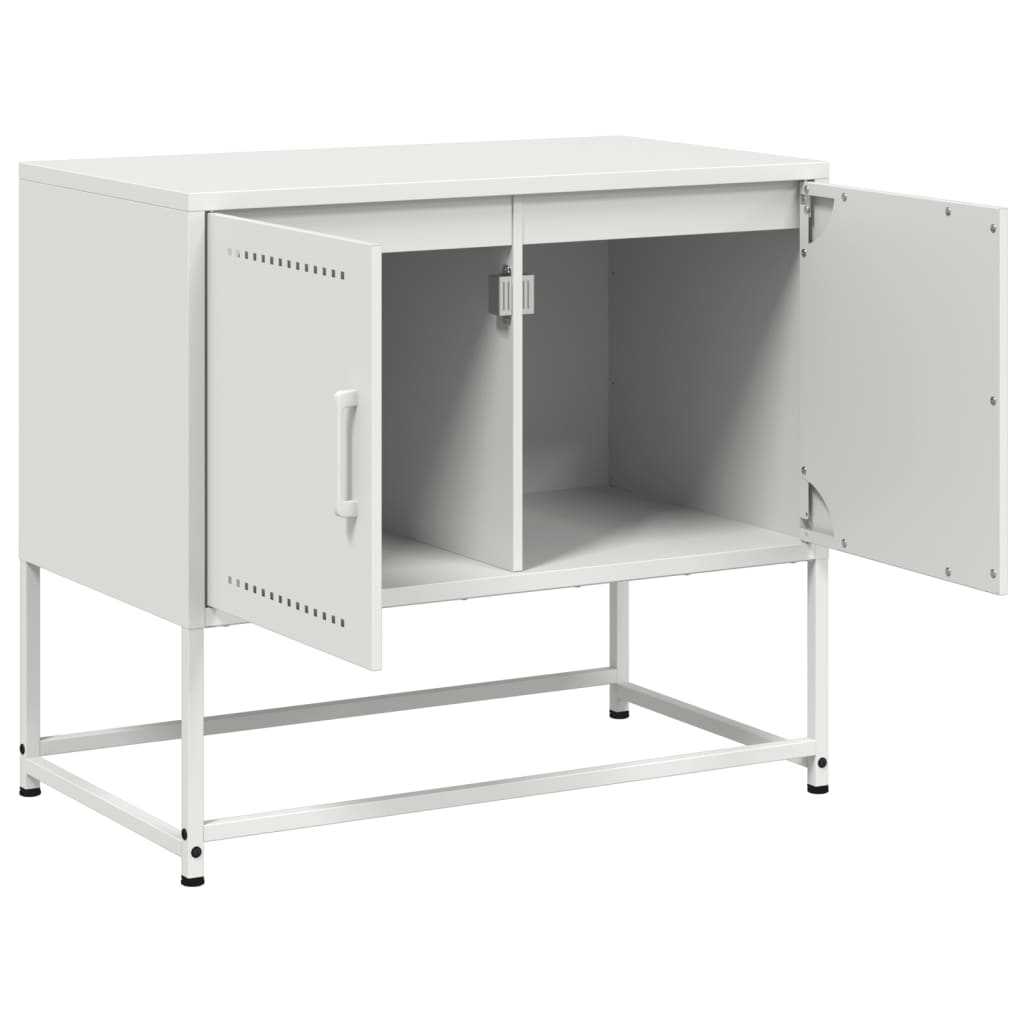 Meuble TV Tout Blanc en Acier - 68,5 cm-Mon Meuble TV-Jaune-1-9