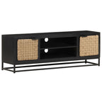 Meuble TV Type Industriel en Manguier et Jute - 120 cm-Mon Meuble TV-11
