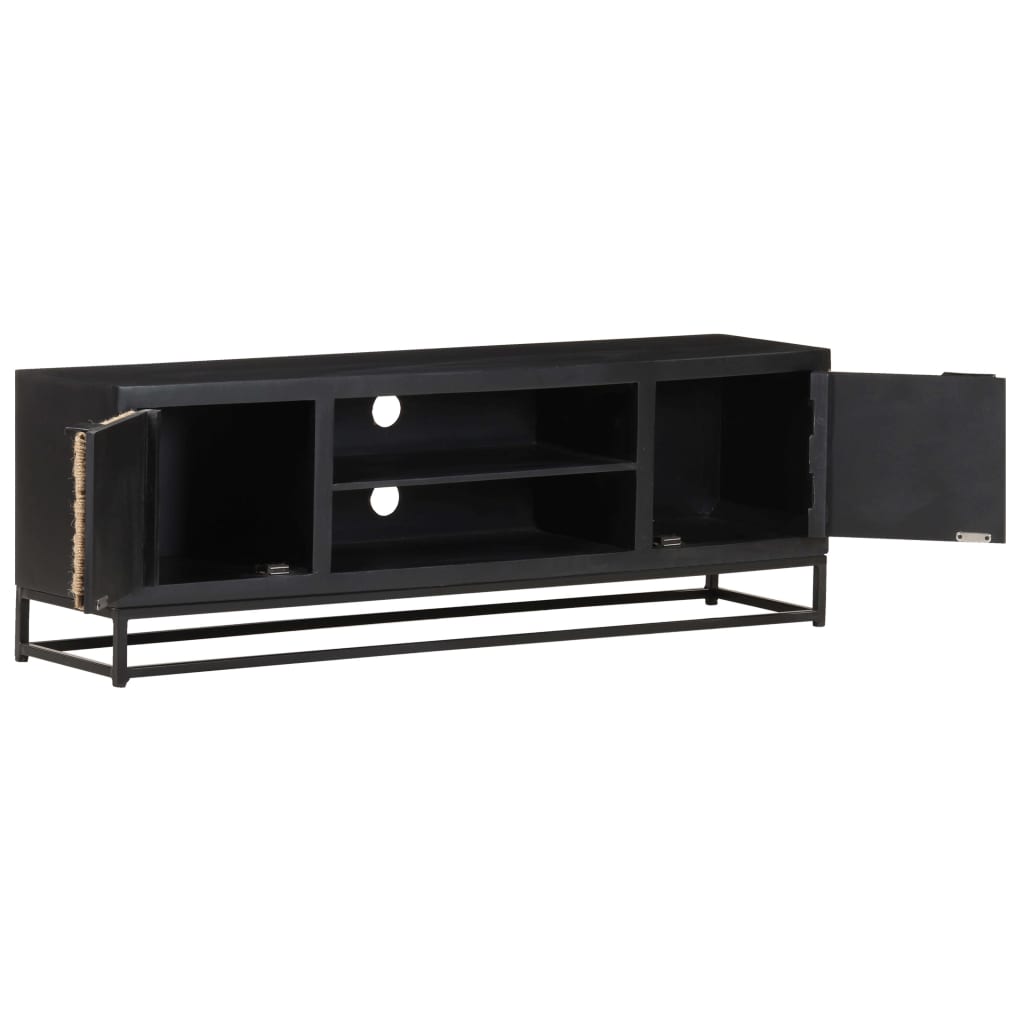 Meuble TV Type Industriel en Manguier et Jute - 120 cm-Mon Meuble TV-3