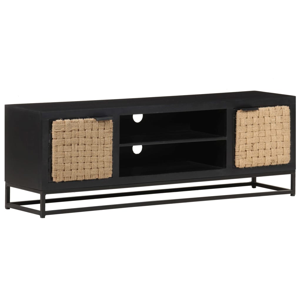 Meuble TV Type Industriel en Manguier et Jute - 120 cm-Mon Meuble TV-8