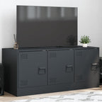 Meuble TV Vert Olive en Acier - 99 cm-Mon Meuble TV-Anthracite-1-17