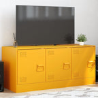 Meuble TV Vert Olive en Acier - 99 cm-Mon Meuble TV-jaune moutarde-1-14