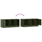 Meuble TV Vert Olive en Acier - 99 cm-Mon Meuble TV-Rose-1-10