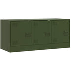 Meuble TV Vert Olive en Acier - 99 cm-Mon Meuble TV-Rose-1-2