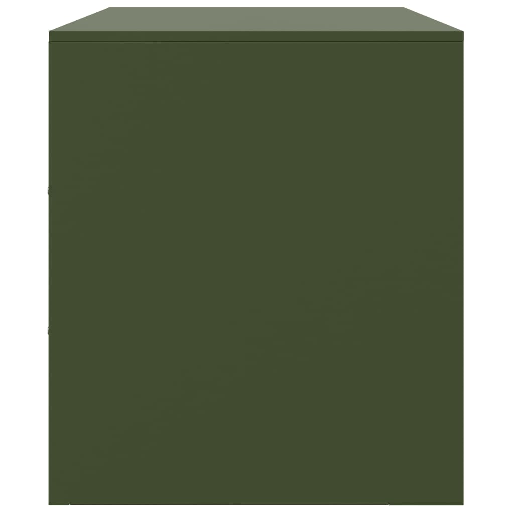 Meuble TV Vert Olive en Acier - 99 cm-Mon Meuble TV-Rose-1-8