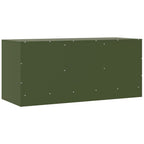 Meuble TV Vert Olive en Acier - 99 cm-Mon Meuble TV-Rose-1-9