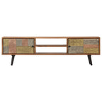 Meuble TV Vintage Année 80 en Acacia Massif - 140 cm-Mon Meuble TV-2