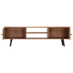 Meuble TV Vintage Année 80 en Acacia Massif - 140 cm-Mon Meuble TV-3