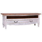 Meuble TV Vintage en Acajou Massif - 120 cm-Mon Meuble TV-Blanc-1