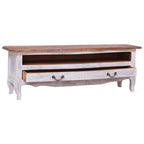 Meuble TV Vintage en Acajou Massif - 120 cm-Mon Meuble TV-Blanc-2