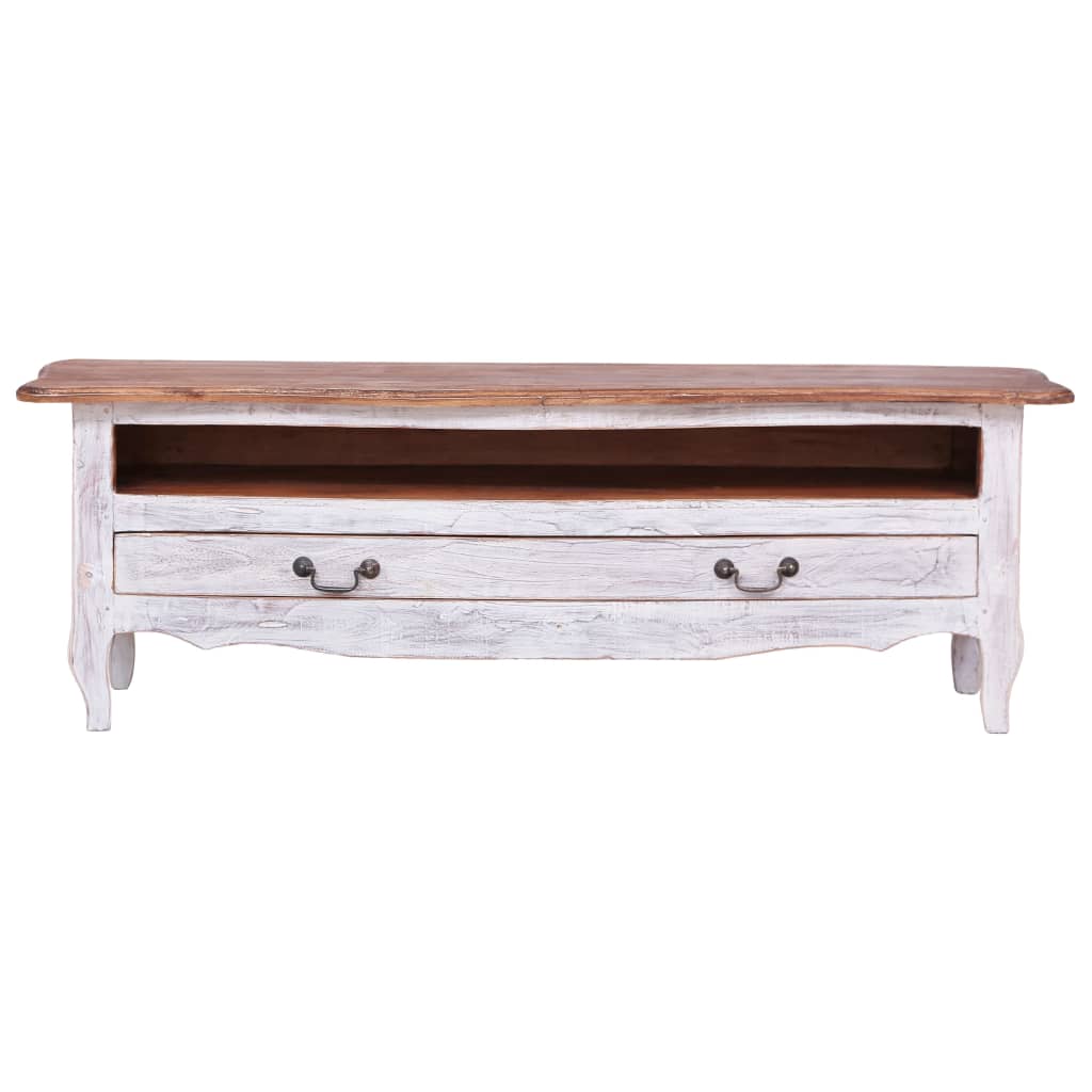 Meuble TV Vintage en Acajou Massif - 120 cm-Mon Meuble TV-Blanc-3