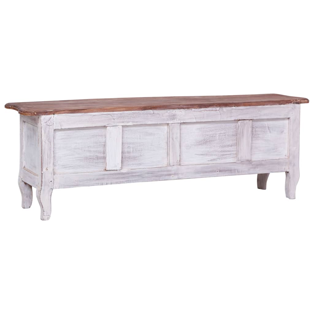 Meuble TV Vintage en Acajou Massif - 120 cm-Mon Meuble TV-Blanc-4