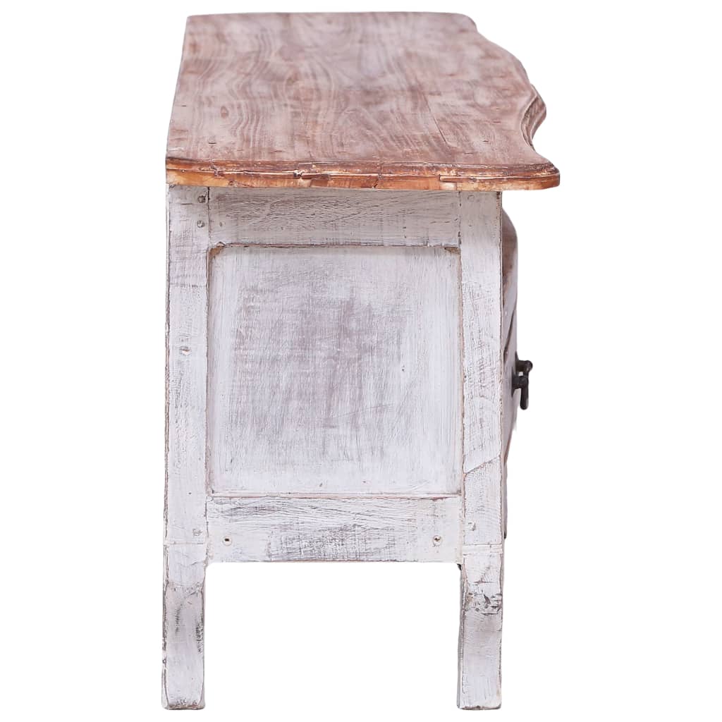 Meuble TV Vintage en Acajou Massif - 120 cm-Mon Meuble TV-Blanc-5