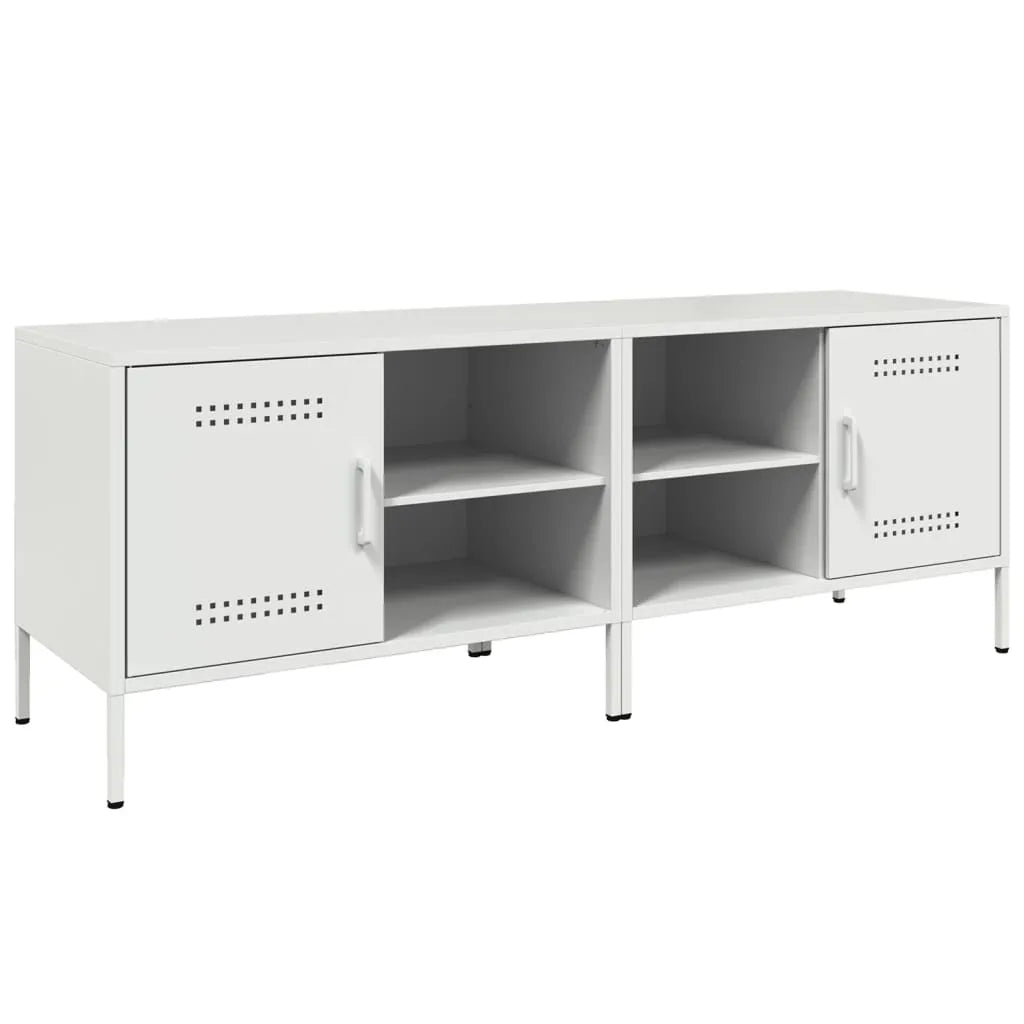 Meuble TV Vintage en Acier Blanc - Lot de 2-Mon Meuble TV-Blanc-1-2
