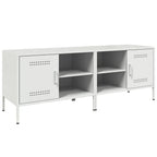Meuble TV Vintage en Acier Blanc - Lot de 2-Mon Meuble TV-Blanc-1-2