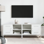 Meuble TV Vintage en Acier Blanc - Lot de 2-Mon Meuble TV-Blanc-1-3