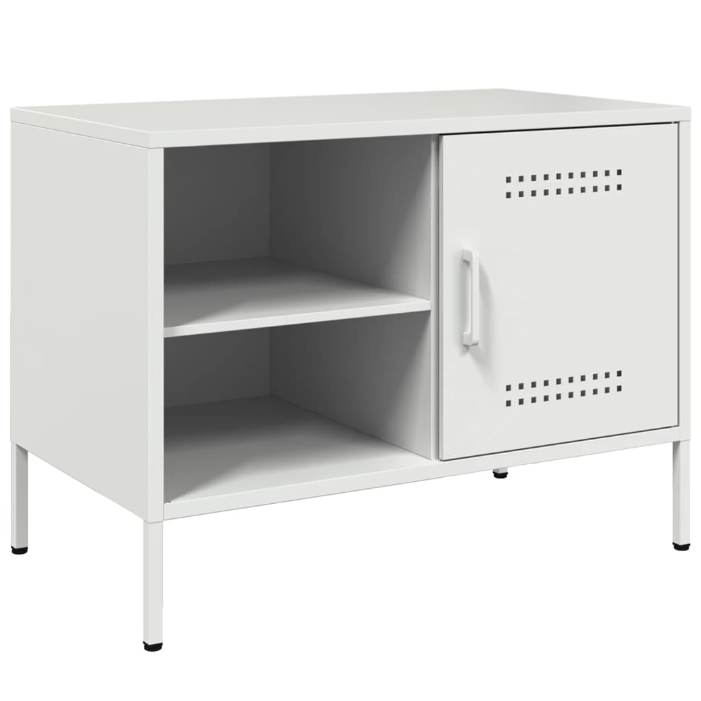 Meuble TV Vintage en Acier Blanc - Lot de 2-Mon Meuble TV-Blanc-1-6