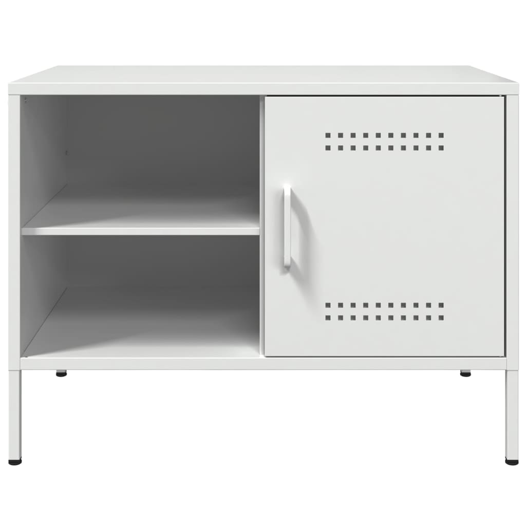 Meuble TV Vintage en Acier Blanc - Lot de 2-Mon Meuble TV-Blanc-1-7