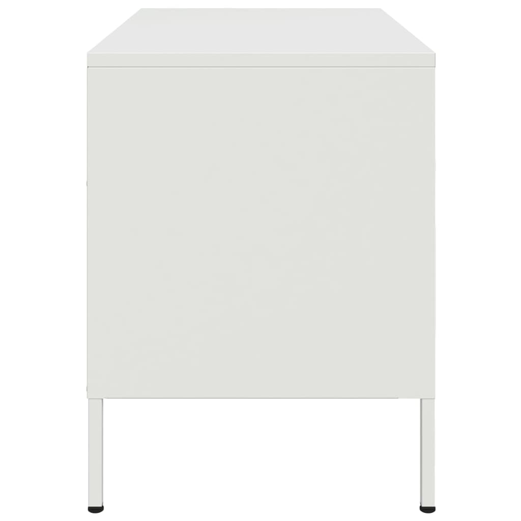 Meuble TV Vintage en Acier Blanc - Lot de 2-Mon Meuble TV-Blanc-1-8